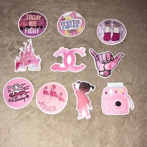 Bundle of 10 stickers Pink New